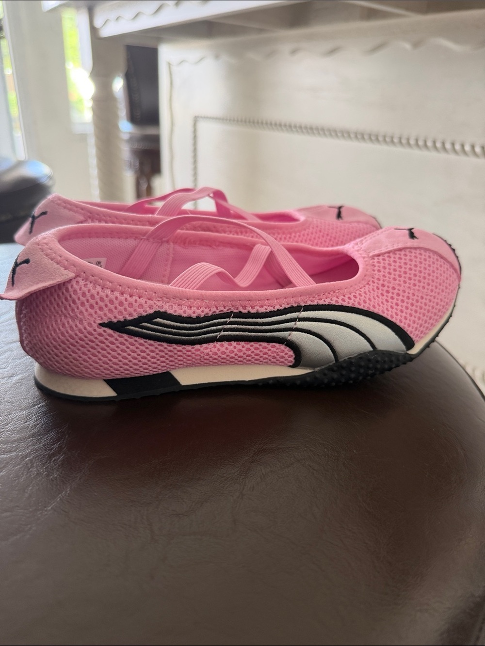 Puma Pink Girls' Ballet-Style Sneakers with Crisscross Straps - Picture 2 of 10
